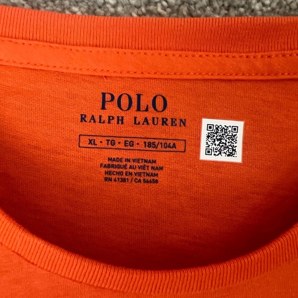 BRAND NEW Polo by Ralph Lauren Men's Xtra Large Bright Orange Tee Shirt - Picture 3 of 6